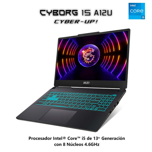 Laptop Gamer MSI Cyborg 15 GeForce RTX 4050 15.6 pulg. Intel Core i5 512gb SSD 16gb RAM Negro
