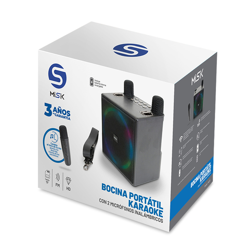 Bocina Bluetooth con Karaoke MS233 Misik Negro Bocina Bluetooth con Karaoke MS233 Misik Negro