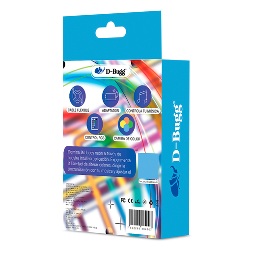 Tira Led para Interior y Exterior DBugg Neón RGB 5 m Tira Led para Interior y Exterior DBugg Neón RGB 5 m