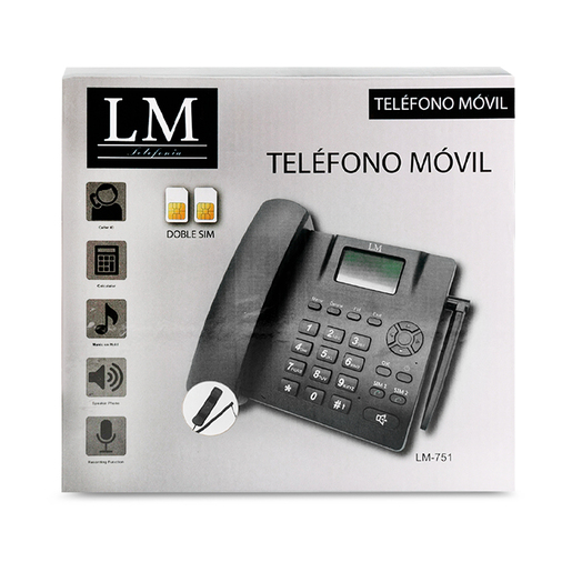 Teléfono Alámbrico con Altavoz 751 LM 2 Sim Negro Teléfono Alámbrico con Altavoz 751 LM 2 Sim Negro