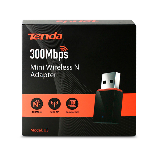 Adaptador Mini de Red U3 Tenda USB N 300Mbps