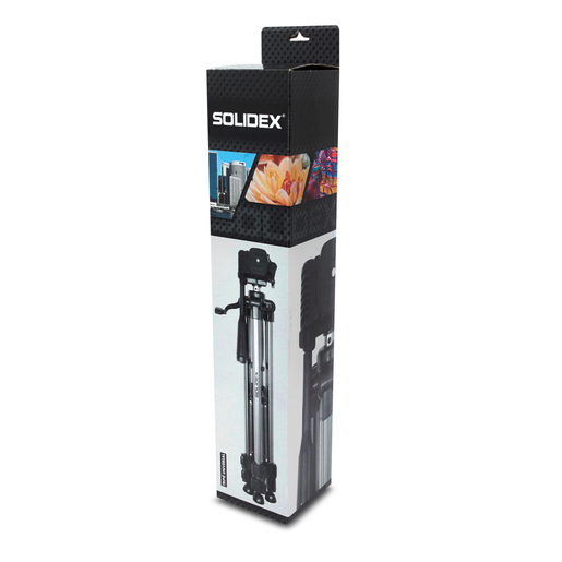 Tripié para Cámara 1.56 m TR-9 Solidex / Aluminio / Plata con negro Tripié para Cámara 1.56 m TR-9 Solidex / Aluminio / Plata con negro