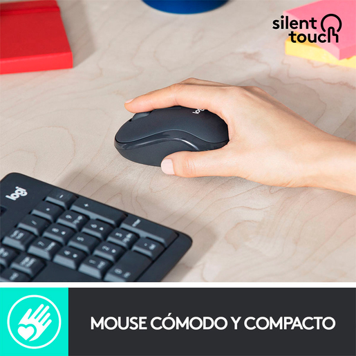 Teclado y Mouse Inalámbrico Logitech MK295 / Negro