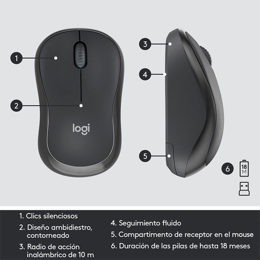 Teclado y Mouse Inalámbrico Logitech MK295 / Negro