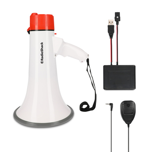 Megáfono Recargable RadioShack Blanco con Naranja Megáfono Recargable RadioShack Blanco con Naranja