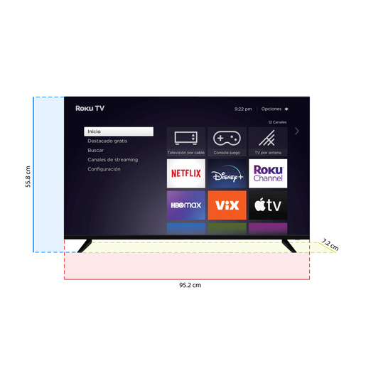 Pantalla JVC Smart TV Roku Frameless SI43FRF 43 pulg. Led FHD Pantalla JVC Smart TV Roku Frameless SI43FRF 43 pulg. Led FHD