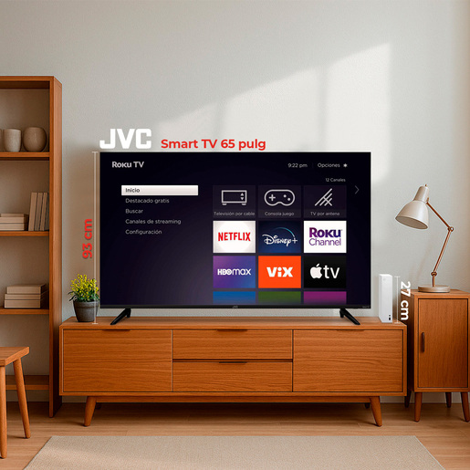 Pantalla JVC Smart TV Roku Frameless SI65URF 65 pulg. 4K  Pantalla JVC Smart TV Roku Frameless SI65URF 65 pulg. 4K