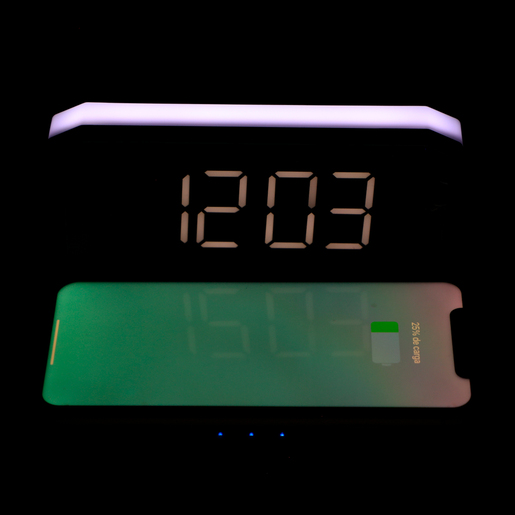 Reloj de Carga Inalámbrica RadioShack Luz LED Negro Reloj de Carga Inalámbrica RadioShack Luz LED Negro