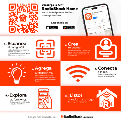 Foco Inteligente Led E26 RadioShack W Alexa/Google Home