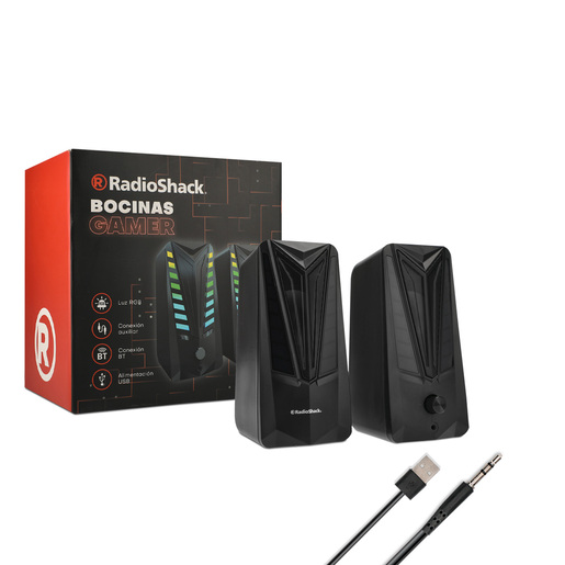 Bocinas Multimedia Gamer 2.0 RadioShack Luz RGB Negro Bocinas Multimedia Gamer 2.0 RadioShack Luz RGB Negro