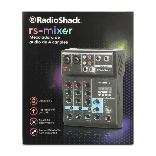 Mezcladora de Sonido RadioShack 4 Canales Negro Mezcladora de Sonido RadioShack 4 Canales Negro