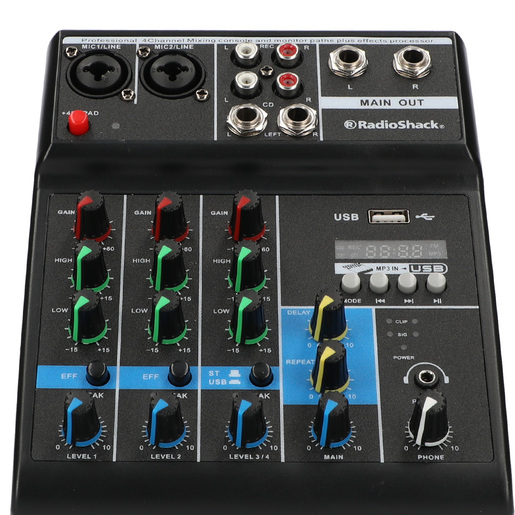 Mezcladora de Sonido RadioShack 4 Canales Negro Mezcladora de Sonido RadioShack 4 Canales Negro