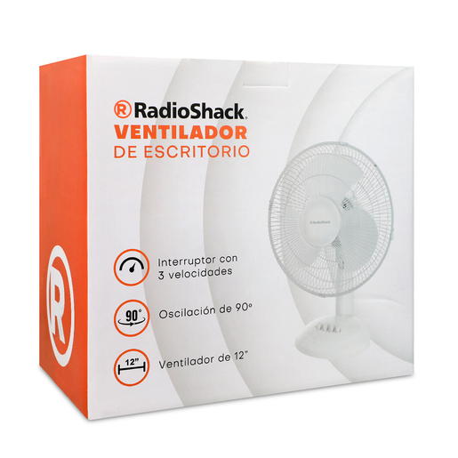 Ventilador para Escritorio RadioShack 3 velocidades 12 pulg. Blanco