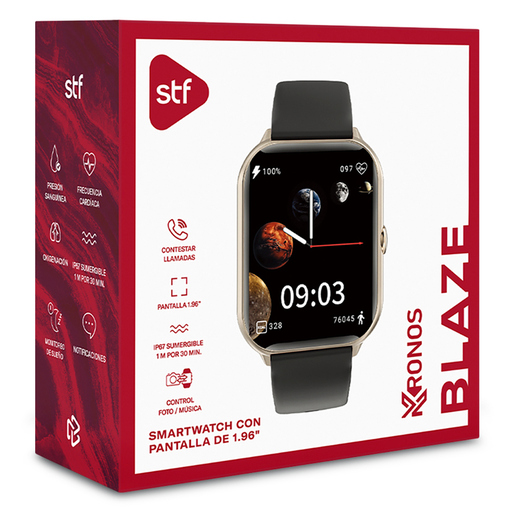 Smartwatch W78510 STF 1.96 pulg. Negro