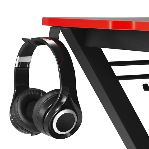 Escritorio Gamer con Repisa para Monitor RadioShack Negro con Rojo Escritorio Gamer con Repisa para Monitor RadioShack Negro con Rojo