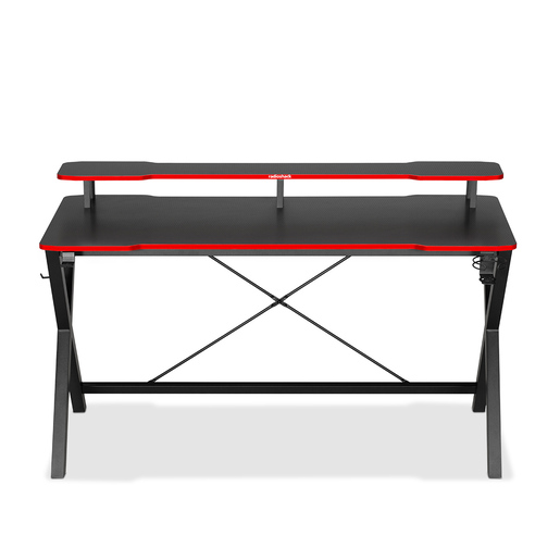 Escritorio Gamer con Repisa para Monitor RadioShack Negro con Rojo Escritorio Gamer con Repisa para Monitor RadioShack Negro con Rojo