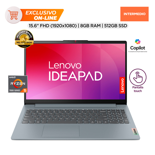 Laptop Lenovo 15ABR8 RYZEN 5 15.6 pulg. 8GB RAM 512GB SSD Gris Laptop Lenovo 15ABR8 RYZEN 5 15.6 pulg. 8GB RAM 512GB SSD Gris