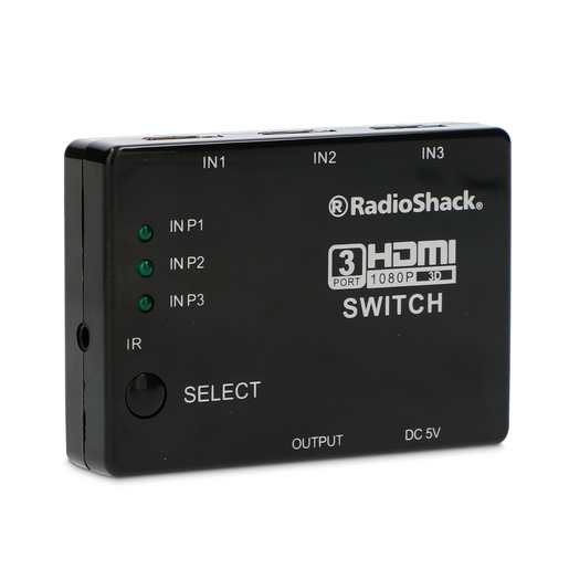 Switch HDMI Tridireccional RadioShack Negro Switch HDMI Tridireccional RadioShack Negro