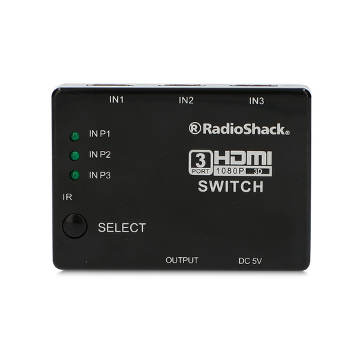 Switch HDMI Tridireccional RadioShack Negro Switch HDMI Tridireccional RadioShack Negro