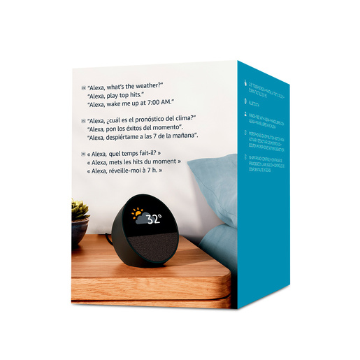 Alexa Amazon Echo Spot 2024 Touch 2.83 pulg. Negro  Alexa Amazon Echo Spot 2024 Touch 2.83 pulg. Negro