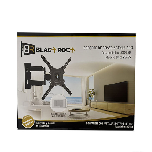 Soporte Articulado para Pantalla Onix Black Rock 26 a 55 pulg. Negro  Soporte Articulado para Pantalla Onix Black Rock 26 a 55 pulg. Negro