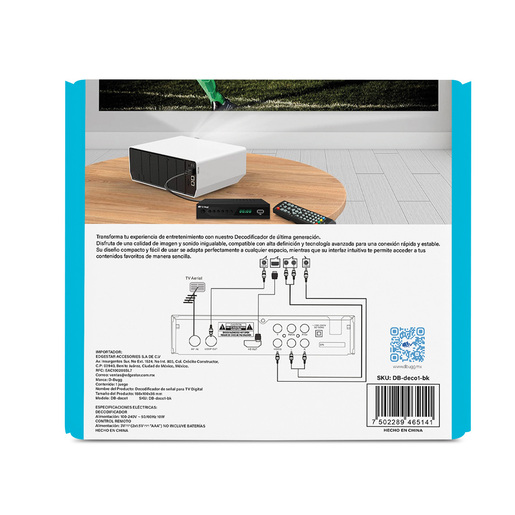 Decodificador de TV Digital Dbugg para Canales HD Negro Decodificador de TV Digital Dbugg para Canales HD Negro