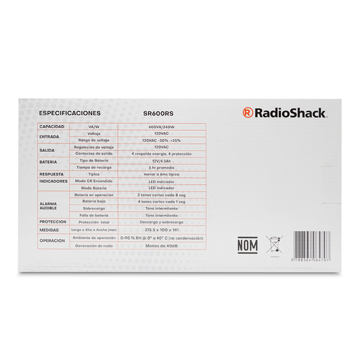 No Break Inteligente RadioShack 600VA Negro No Break Inteligente RadioShack 600VA Negro