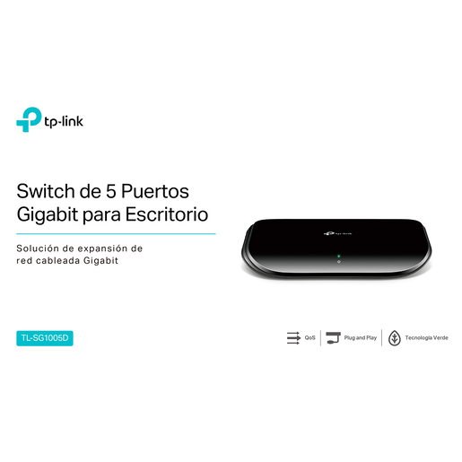 Switch TP Link TL SG1005D / Negro / 5 puertos Switch TP Link TL SG1005D / Negro / 5 puertos
