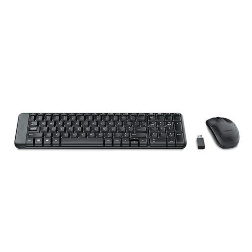 Teclado con Mouse Inalámbrico Logitech MK220 Negro Accesorios