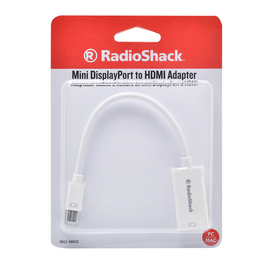 Adaptador de Mini DisplayPort a HDMI RadioShack Blanco Adaptador de Mini DisplayPort a HDMI RadioShack Blanco