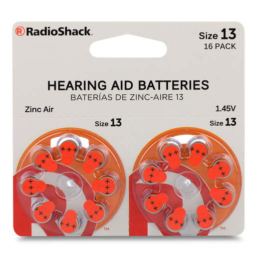 Baterías de Zinc Aire 13 RadioShack 1.45 v 16 piezas Baterías de Zinc Aire 13 RadioShack 1.45 v 16 piezas