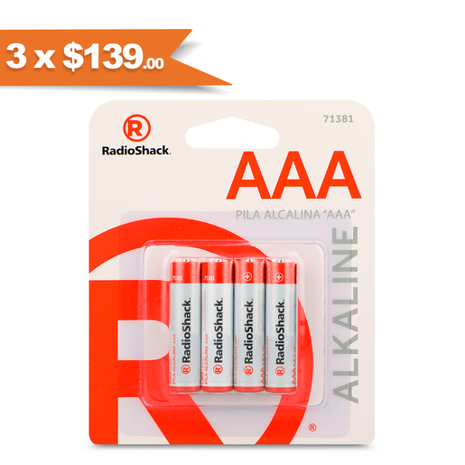 Pilas Alcalinas AAA RadioShack 1.5 v 4 piezas Pilas Alcalinas AAA RadioShack 1.5 v 4 piezas