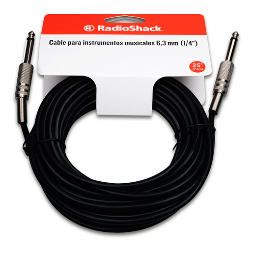 Cable para Instrumentos Musicales RadioShack / 7.6 m / Plástico / Negro