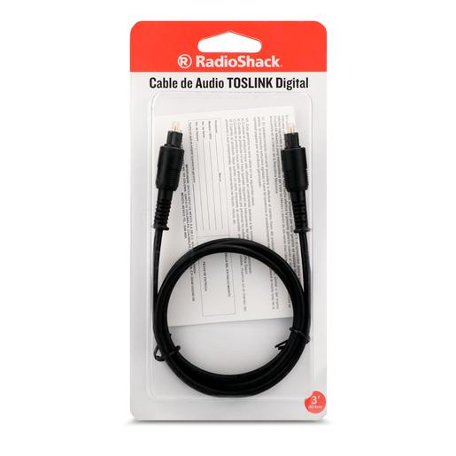 Cable Óptico Digital RadioShack / 90 cm / Plástico / Negro