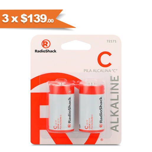 Pilas Alcalinas C RadioShack 2 piezas Pilas Alcalinas C RadioShack 2 piezas