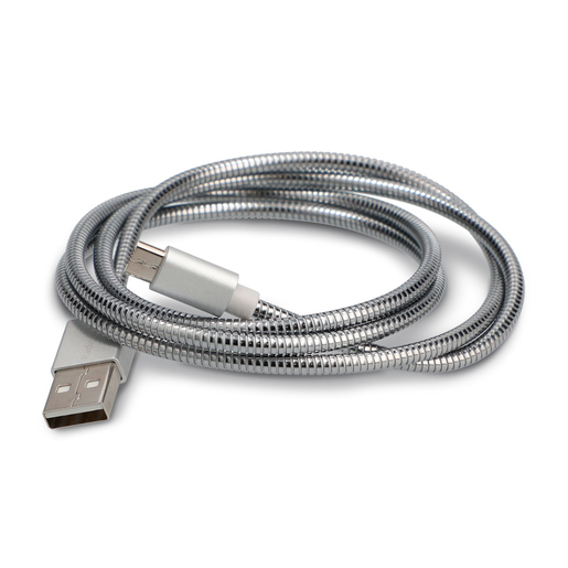 Cable USB a Micro USB RadioShack / 90 cm / Metal / Plata Cable USB a Micro USB RadioShack / 90 cm / Metal / Plata