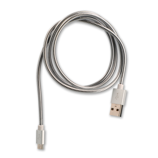 Cable USB a Micro USB RadioShack / 90 cm / Metal / Plata Cable USB a Micro USB RadioShack / 90 cm / Metal / Plata