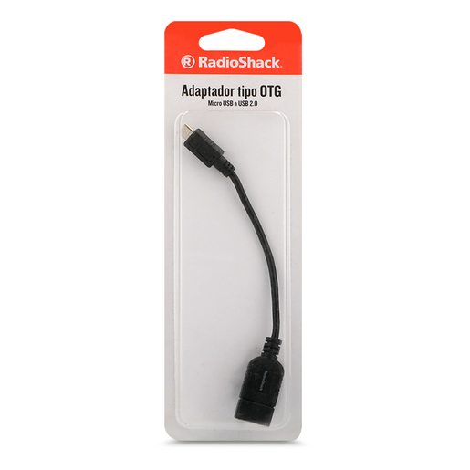 Cable Adaptador Micro USB OTG RadioShack / 15 cm / Plástico / Negro Cable Adaptador Micro USB OTG RadioShack / 15 cm / Plástico / Negro