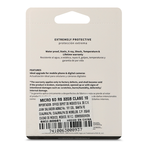 Tarjeta Micro SD RadioShack Clase 10 32 gb Tarjeta Micro SD RadioShack Clase 10 32 gb