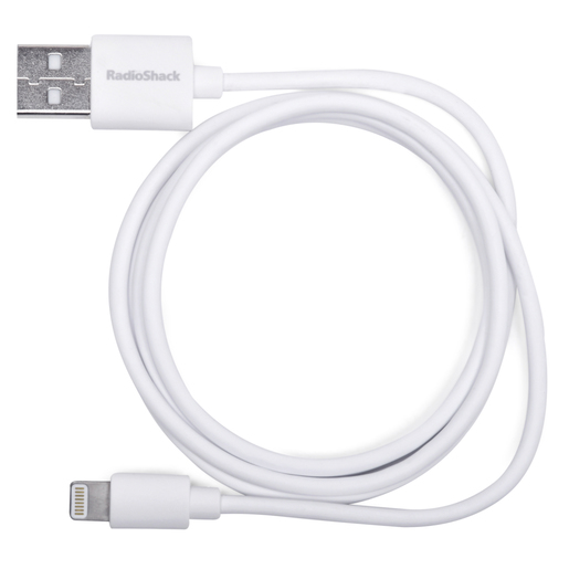 Cable USB a Lightning RadioShack / MFi / 91.4 cm / Plástico / Blanco Cable USB a Lightning RadioShack / MFi / 91.4 cm / Plástico / Blanco