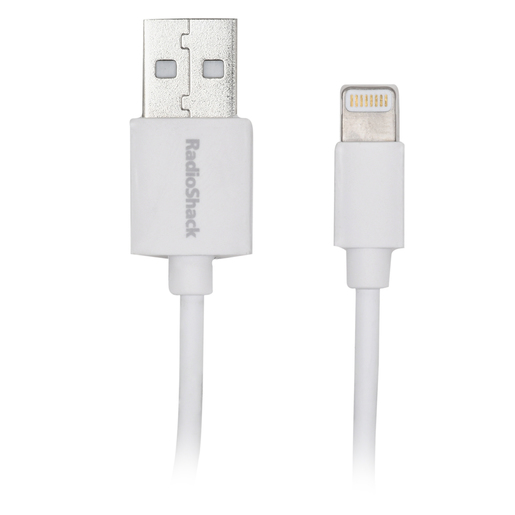 Cable USB a Lightning RadioShack / MFi / 91.4 cm / Plástico / Blanco Cable USB a Lightning RadioShack / MFi / 91.4 cm / Plástico / Blanco