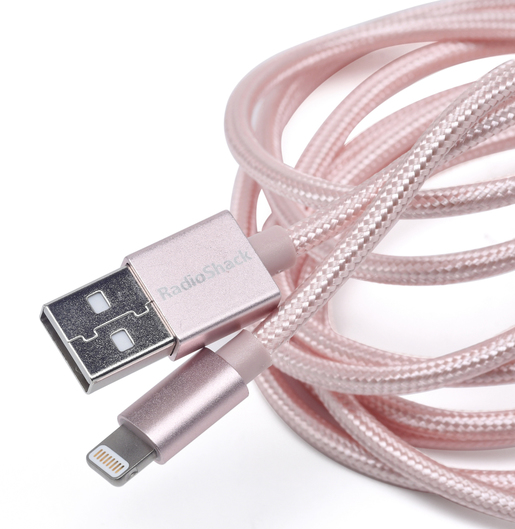 Cable USB a Lightning RadioShack / MFi / 1.8 m / Trenzado / Rosa