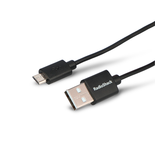 Cable USB a Micro USB RadioShack / 1.8 m / Plástico / Negro Cable USB a Micro USB RadioShack / 1.8 m / Plástico / Negro