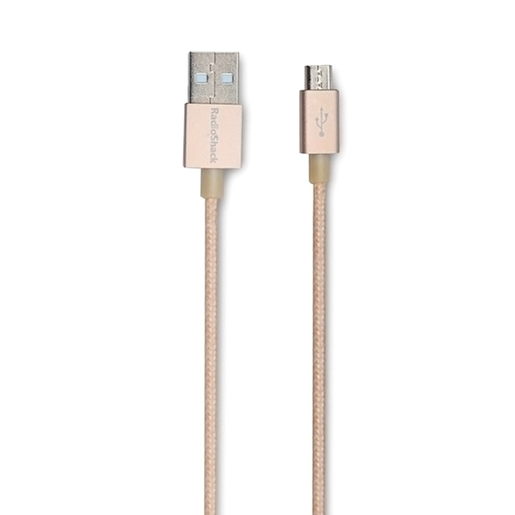 Cable USB a Micro USB RadioShack / 1.8 m / Trenzado / Oro Cable USB a Micro USB RadioShack / 1.8 m / Trenzado / Oro