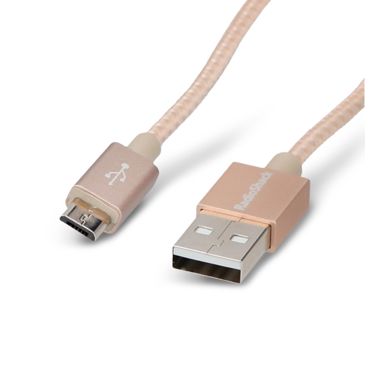 Cable USB a Micro USB RadioShack / 1.8 m / Trenzado / Oro