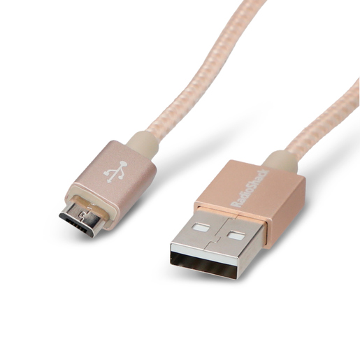 Cable USB a Micro USB RadioShack / 1.8 m / Trenzado / Oro Cable USB a Micro USB RadioShack / 1.8 m / Trenzado / Oro