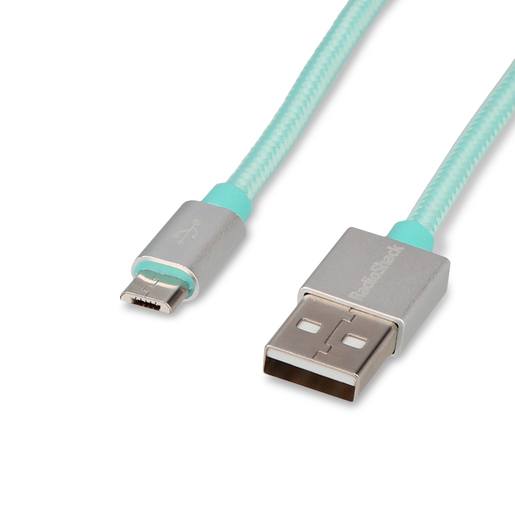 Cable USB a Micro USB RadioShack / 1.8 m / Trenzado / Menta Cable USB a Micro USB RadioShack / 1.8 m / Trenzado / Menta