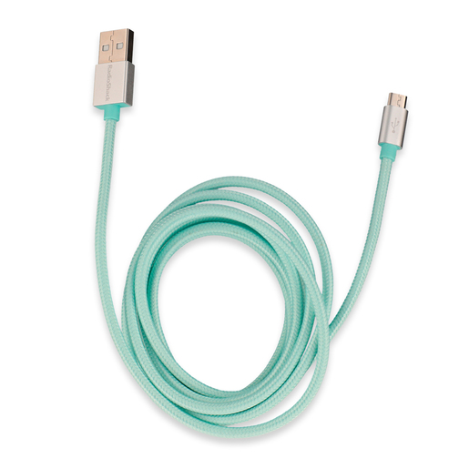 Cable USB a Micro USB RadioShack / 1.8 m / Trenzado / Menta Cable USB a Micro USB RadioShack / 1.8 m / Trenzado / Menta