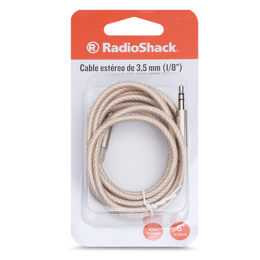 Cable Auxiliar 3.5 mm Trenzado RadioShack 1.8 m Dorado Cable Auxiliar 3.5 mm Trenzado RadioShack 1.8 m Dorado