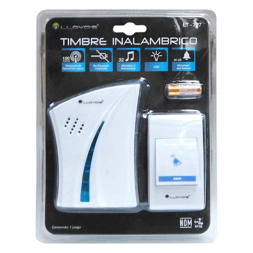 Timbre Inalámbrico Lloyds LT 727 / Google / Alexa, Timbres, Seguridad, Hogar, Todas, Categoría